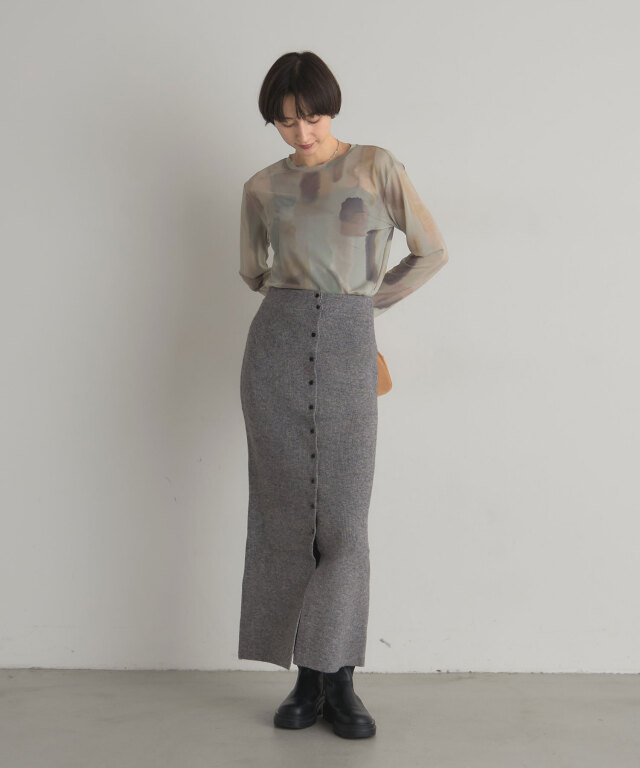 ARVELLIA】WATERCOLOR ART SHEER TOPS