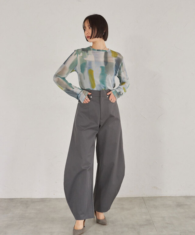 ARVELLIA】WATERCOLOR ART SHEER TOPS