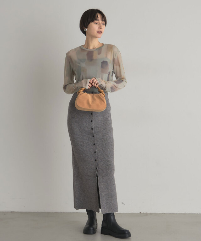 ARVELLIA】WATERCOLOR ART SHEER TOPS