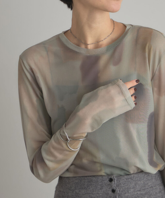 ARVELLIA】WATERCOLOR ART SHEER TOPS