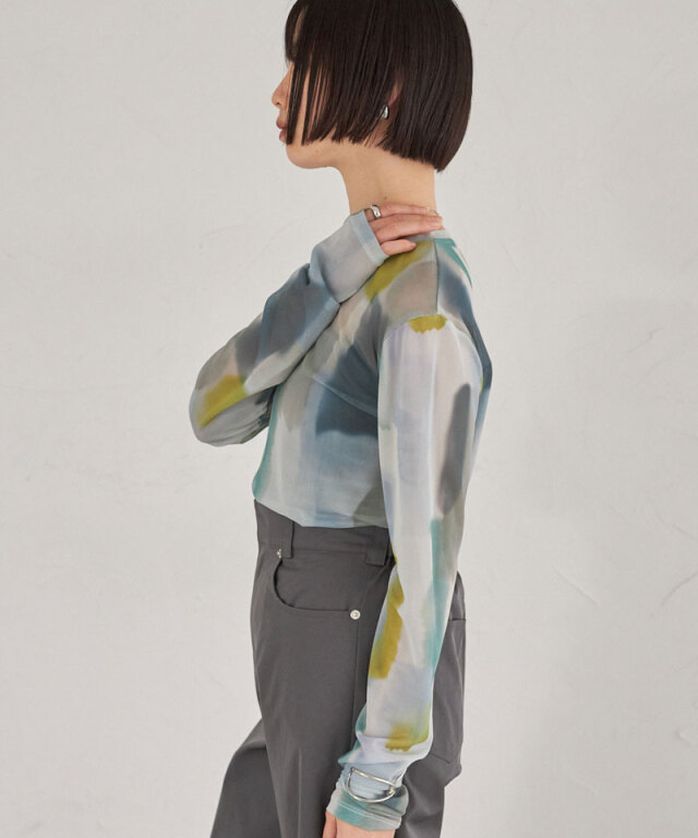 ARVELLIA】WATERCOLOR ART SHEER TOPS