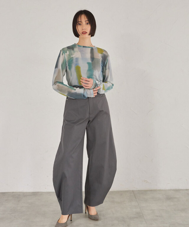 johnleeknb品 ARVELLIA】WATERCOLOR ART SHEER TOPS