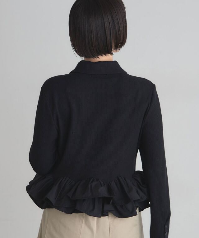 ARVELLIA】PEPLUM CONTRAST KNIT