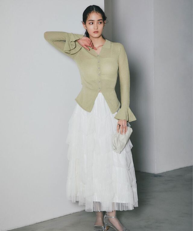 ARVELLIA】FLARE BACK CUT KNIT