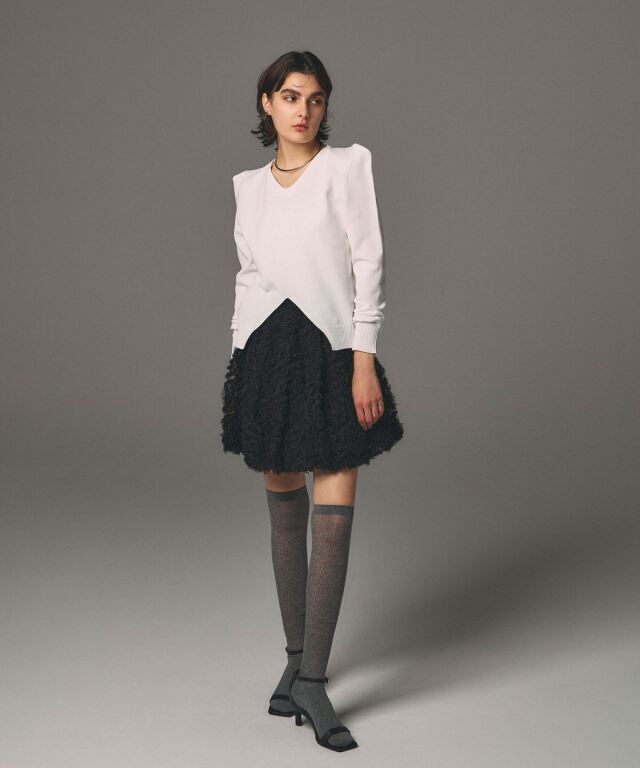 ARVELLIA】POWER SHOULDER KNIT