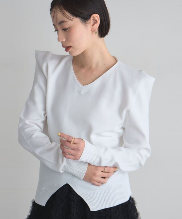 ARVELLIA】POWER SHOULDER KNIT