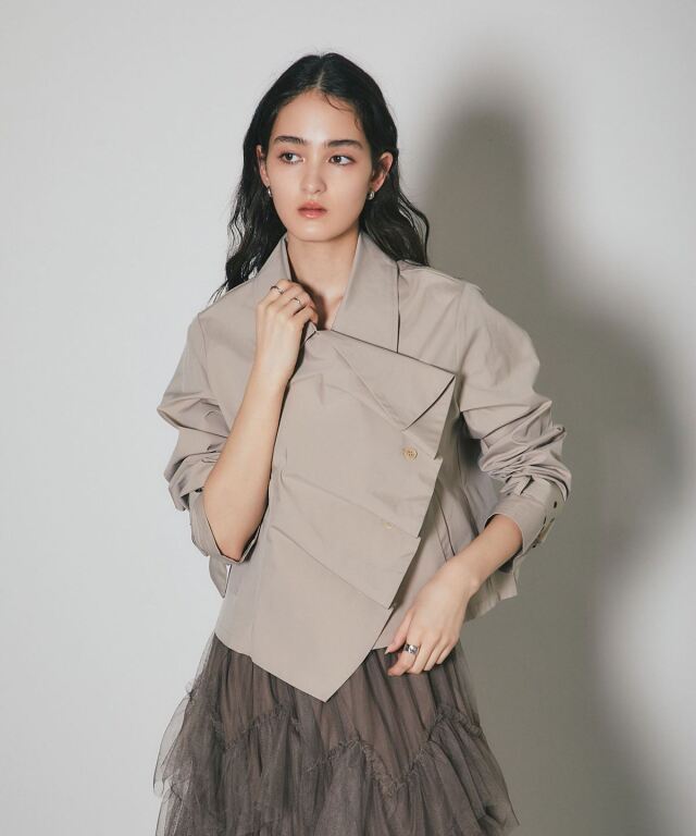 ARVELLIA】SLANT SHORT TRENCH