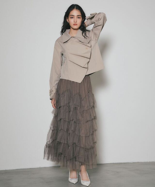 kiyonee7さん12-7-7 ARVELLIA】SLANT SHORT TRENCH