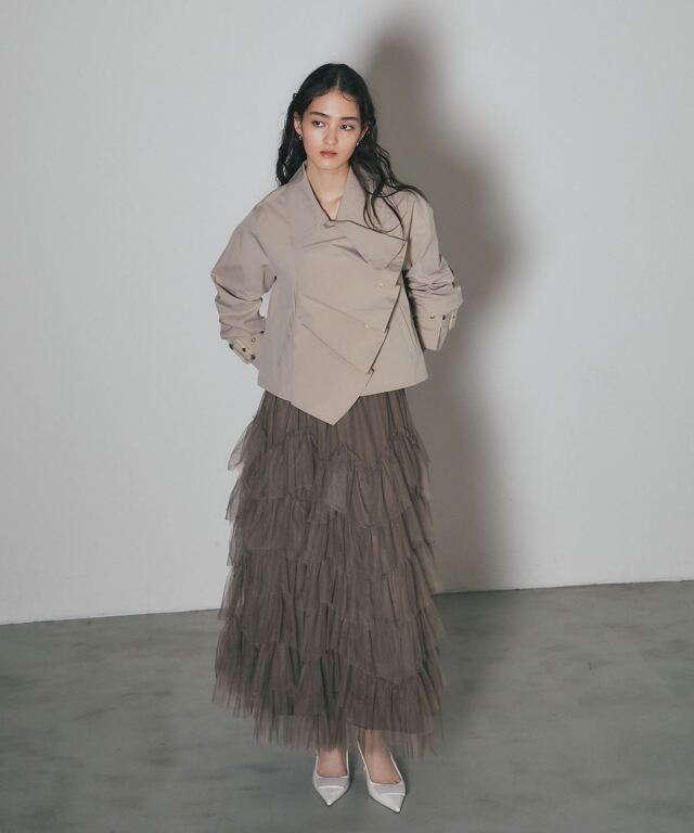 ARVELLIA】SLANT SHORT TRENCH