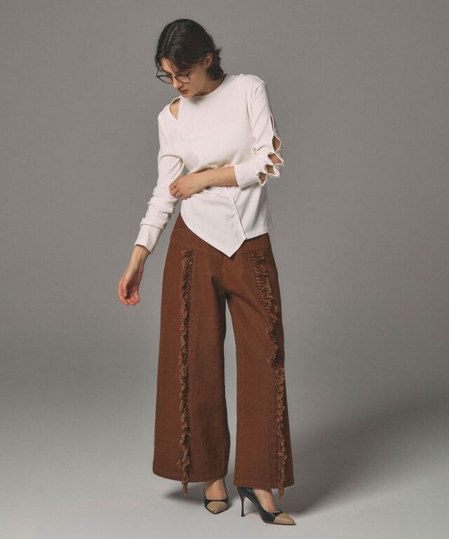 ARVELLIA】FRINGE WIDE DENIM