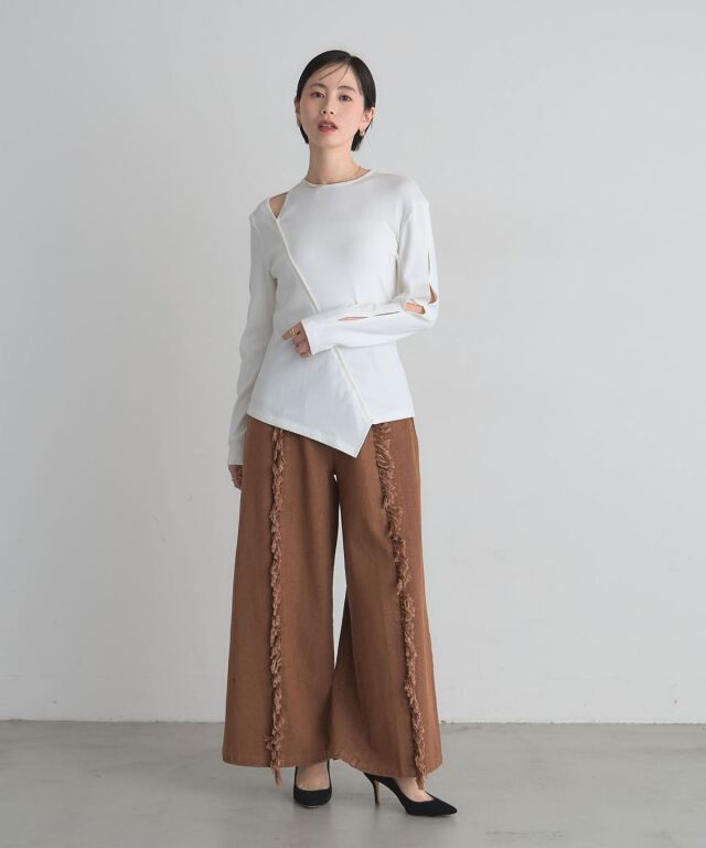 ARVELLIA】FRINGE WIDE DENIM