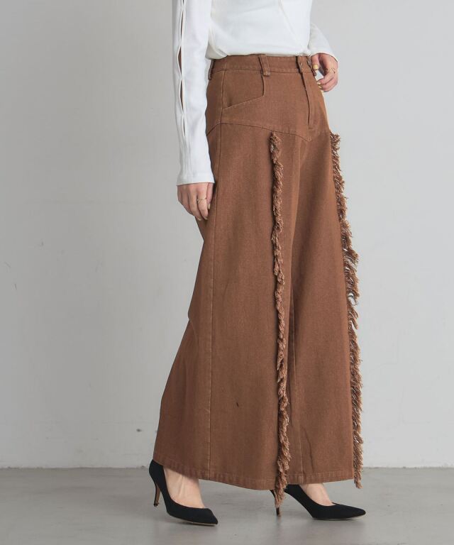 ARVELLIA】FRINGE WIDE DENIM
