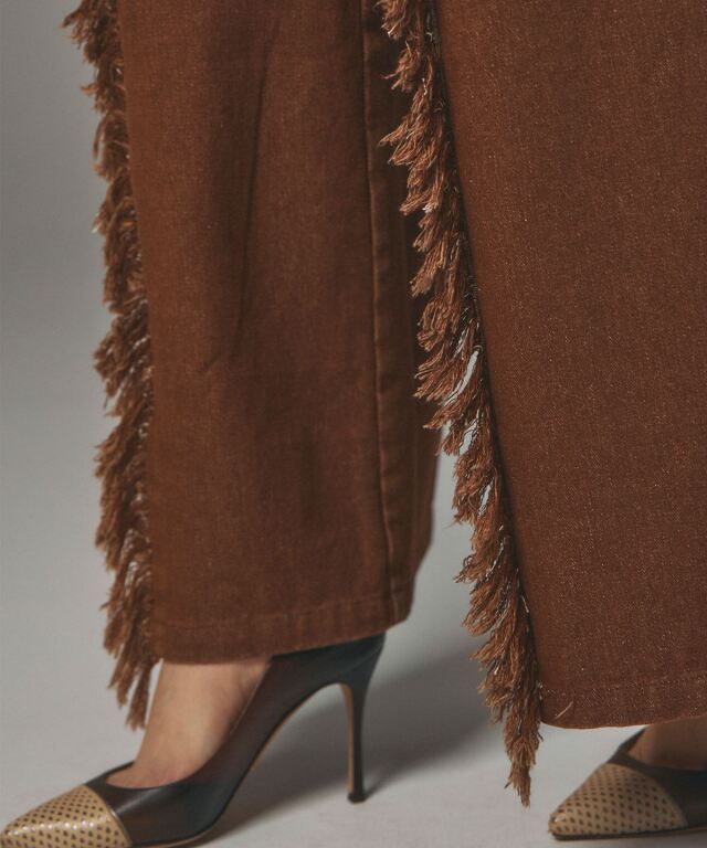 ARVELLIA】FRINGE WIDE DENIM