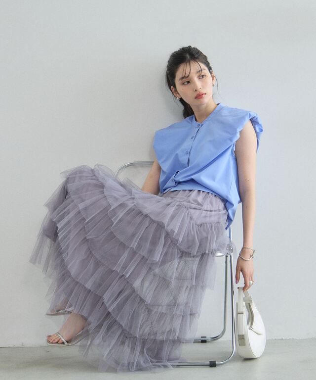bluelea TULLE TIERED SKIRT チュール スカート tiered tulle skirt – Acka online store