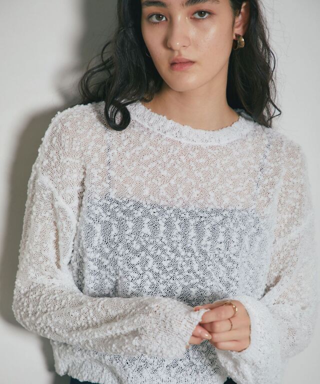 ARVELLIA】POPCORN KNIT TOP