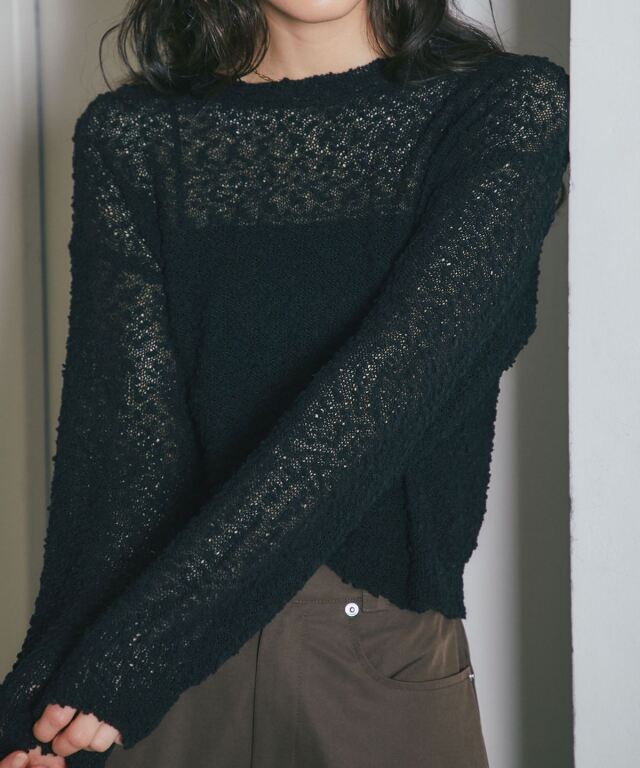 ARVELLIA】POPCORN KNIT TOP