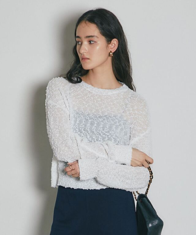 ARVELLIA】POPCORN KNIT TOP