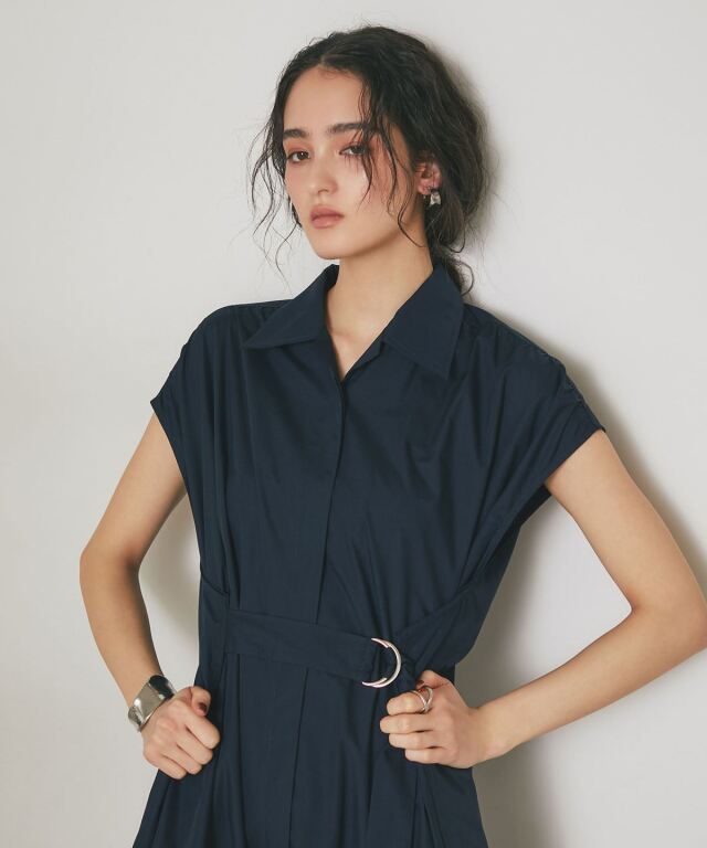 ARVELLIA】TUCK BELT SHIRT DRESS