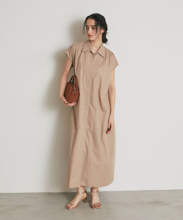 ARVELLIA】TUCK BELT SHIRT DRESS