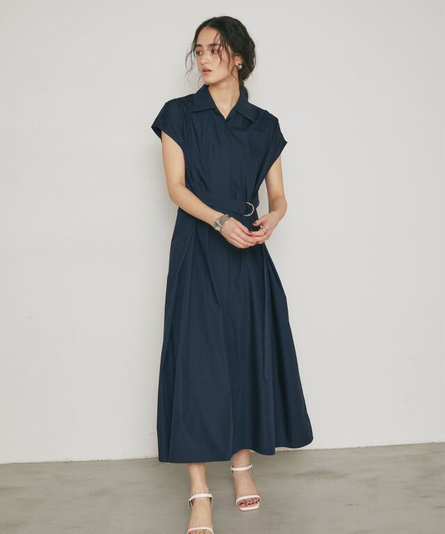 ARVELLIA】TUCK BELT SHIRT DRESS