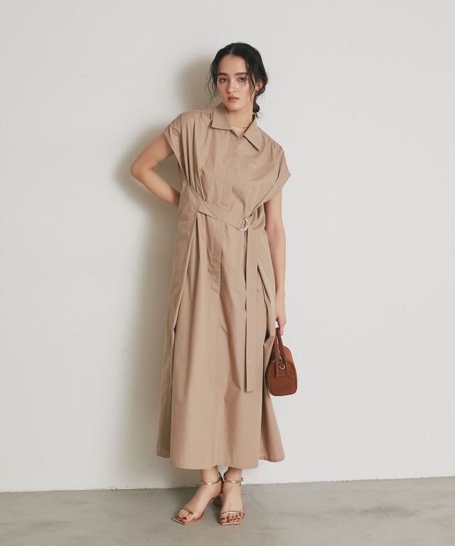 たまごはん② ARVELLIA】TUCK BELT SHIRT DRESS