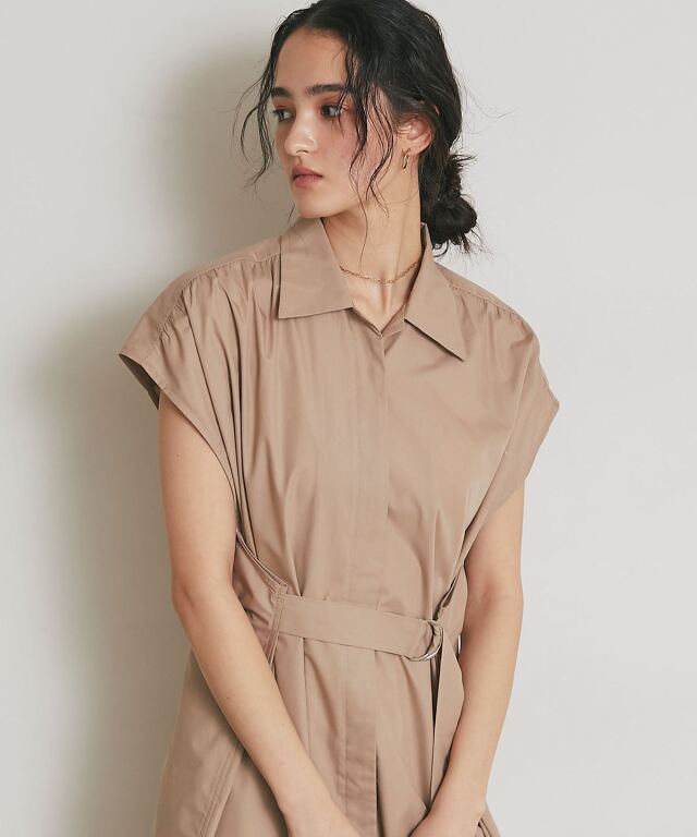 ARVELLIA】TUCK BELT SHIRT DRESS