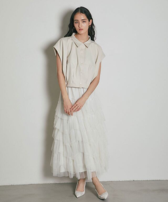 ARVELLIA】TUCKED SHORT VEST