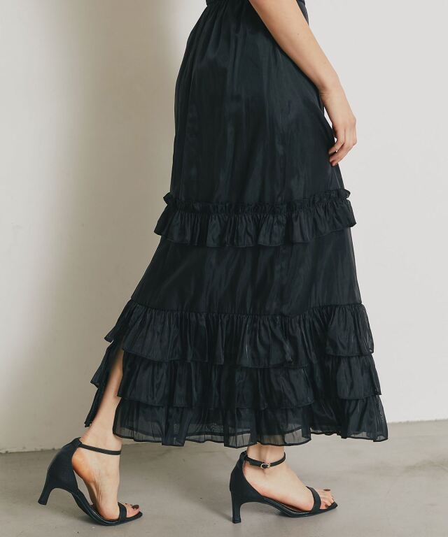 ARVELLIA】SHEER FRILL SKIRT