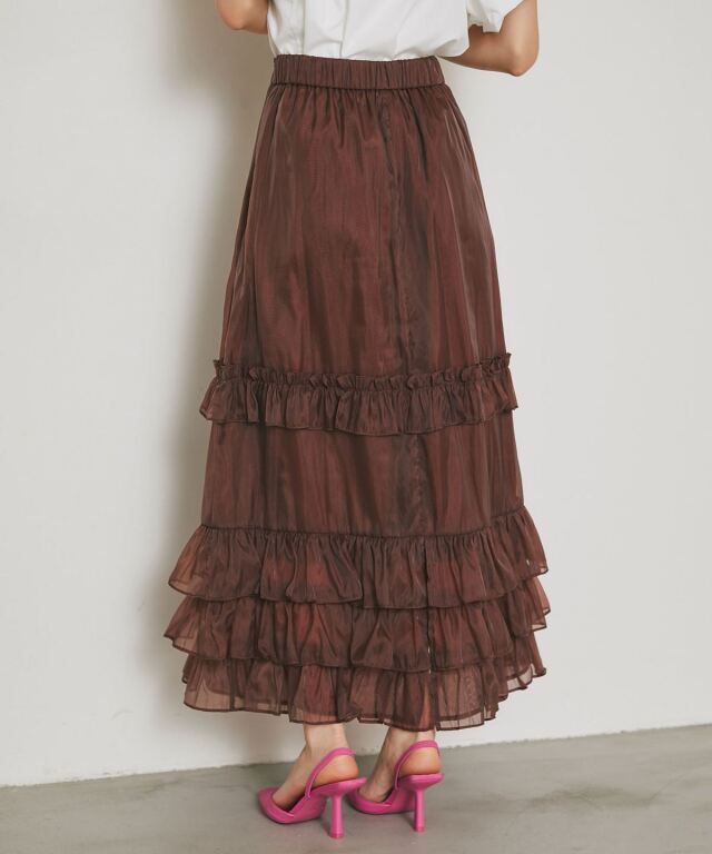 ARVELLIA】SHEER FRILL SKIRT