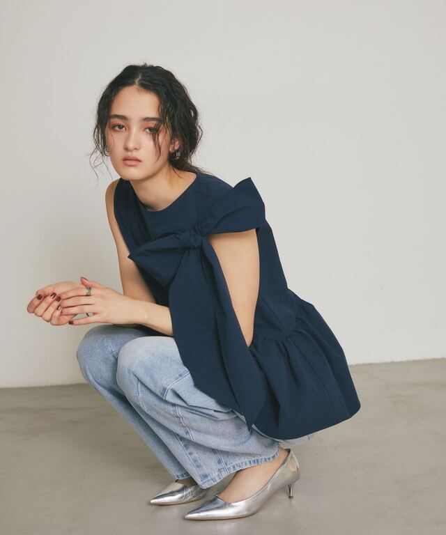 ポー7011♡ ARVELLIA】SCULPTURAL BOW TOP