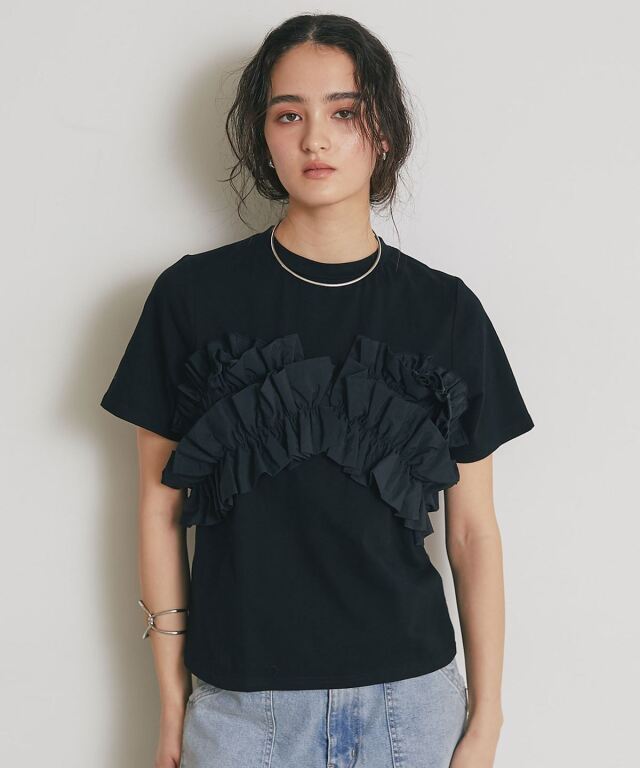 メルカり☆(*^▽^*)　 ARVELLIA】2WAY LAYERED RUFFLE TOP