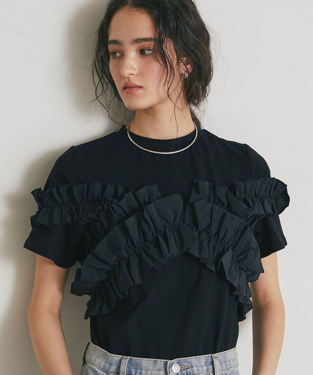 はるひページ ARVELLIA】2WAY LAYERED RUFFLE TOP