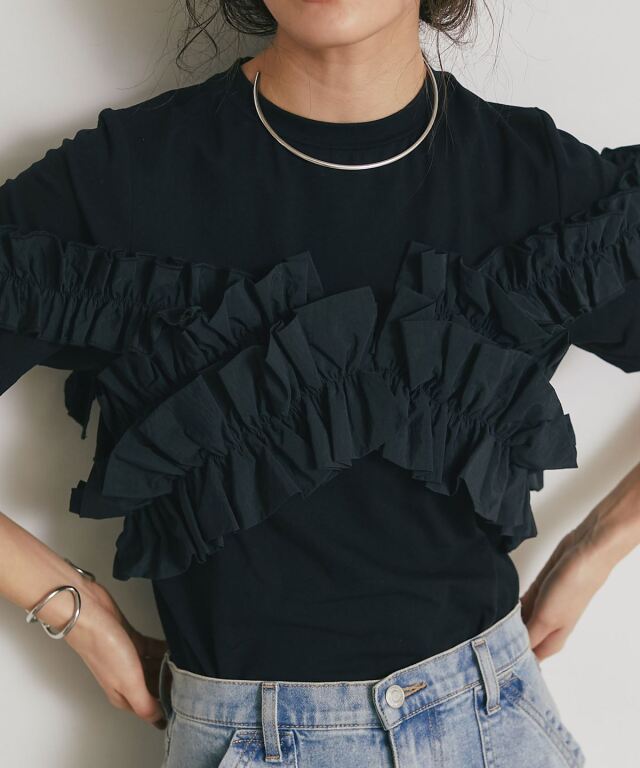 ARVELLIA】2WAY LAYERED RUFFLE TOP