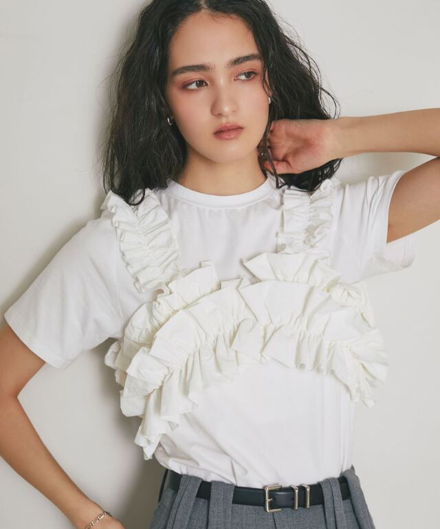 ARVELLIA】2WAY LAYERED RUFFLE TOP