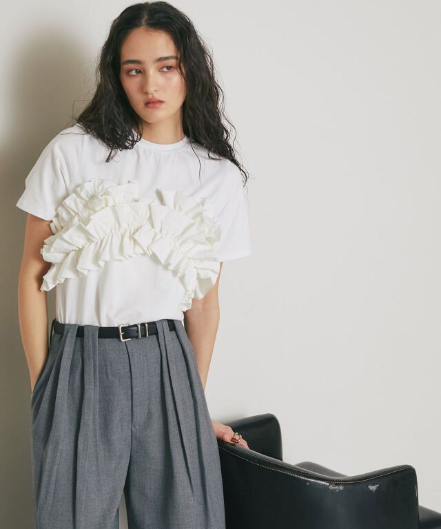 ARVELLIA】2WAY LAYERED RUFFLE TOP