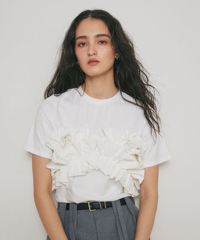 引っ越し準備中ページ ARVELLIA】2WAY LAYERED RUFFLE TOP
