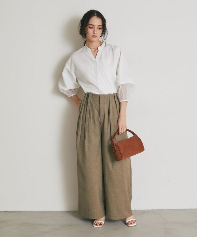 ARVELLIA】SCULPTED TUCK WIGE PANTS