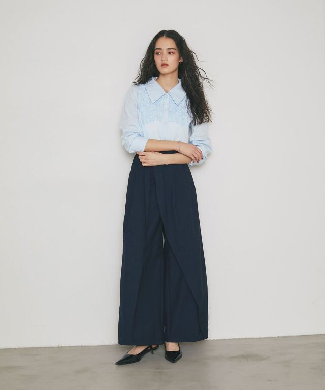 ARVELLIA】FRILL PANEL BLOUSE