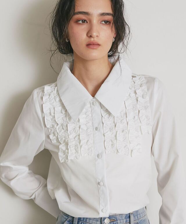 ARVELLIA】FRILL PANEL BLOUSE