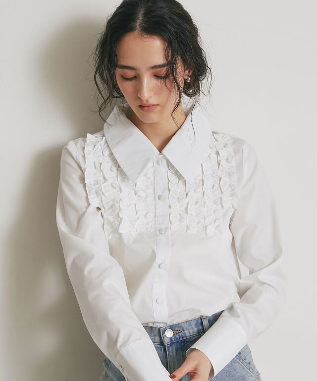 ARVELLIA】FRILL PANEL BLOUSE
