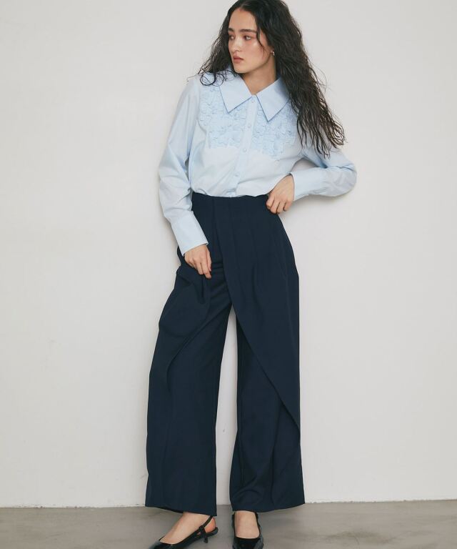 ARVELLIA】FRILL PANEL BLOUSE