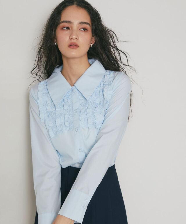 ARVELLIA】FRILL PANEL BLOUSE