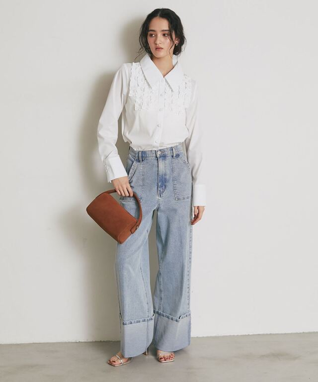 ARVELLIA】FRILL PANEL BLOUSE