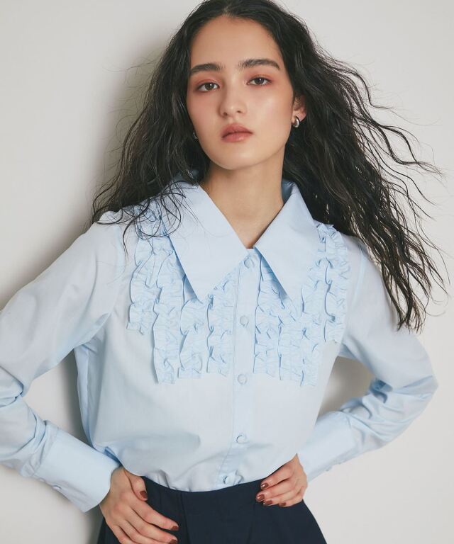 ARVELLIA】FRILL PANEL BLOUSE