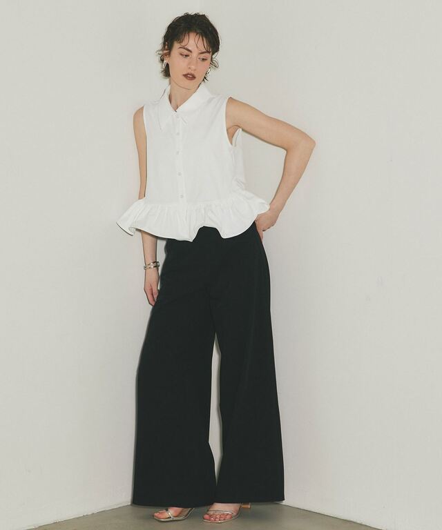 ARVELLIA】SLEEVELESS PEPLUM SHIRT