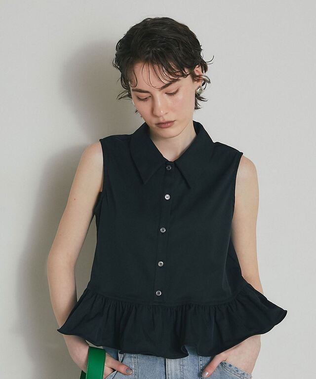 ARVELLIA】SLEEVELESS PEPLUM SHIRT