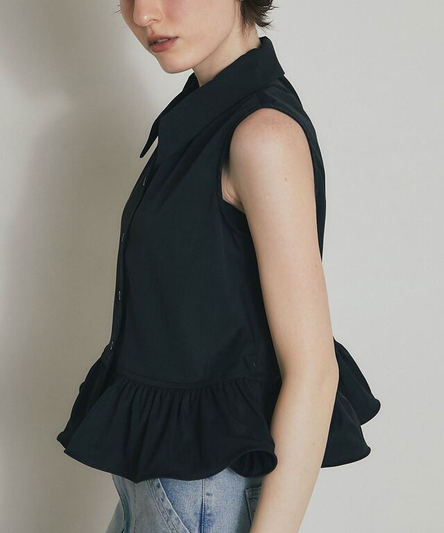 ARVELLIA】SLEEVELESS PEPLUM SHIRT