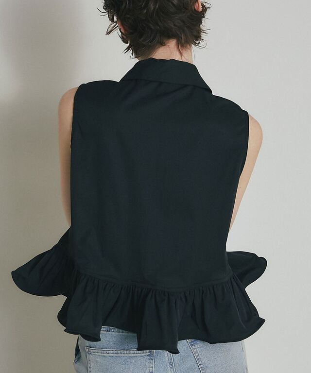 ARVELLIA】SLEEVELESS PEPLUM SHIRT