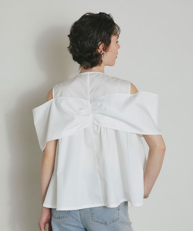 Basic_Knowledge出品 ARVELLIA】 SCULPTED BOW BLOUSE