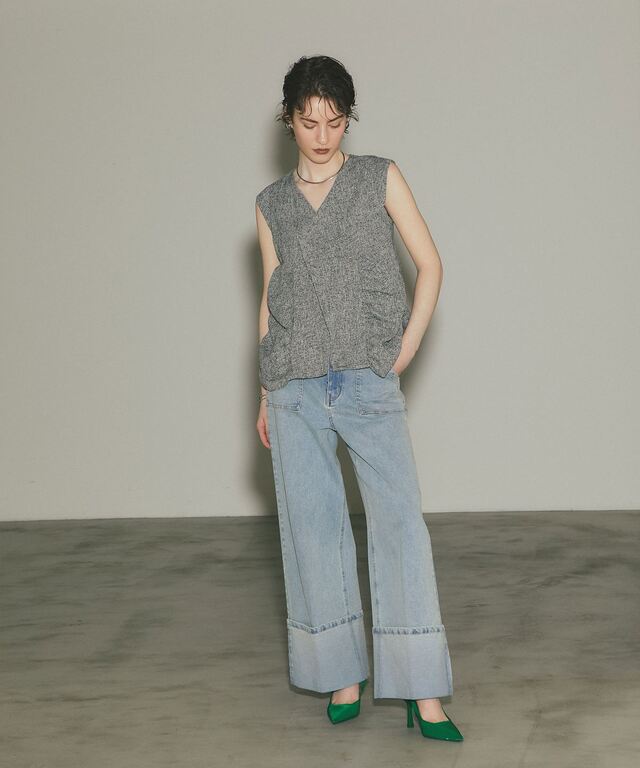 その他 hashi165 ARVELLIA】 STRUCTURED TWEED TOP